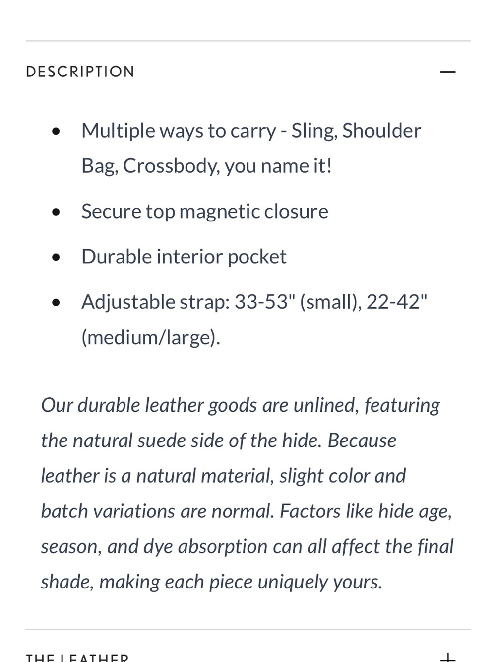 Portland Leather KOALA SLING BAG - Picture 5 of 6
